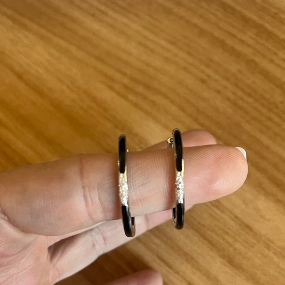 Jewelry - Black Onyx and Diamond Sterling Silver Earrings